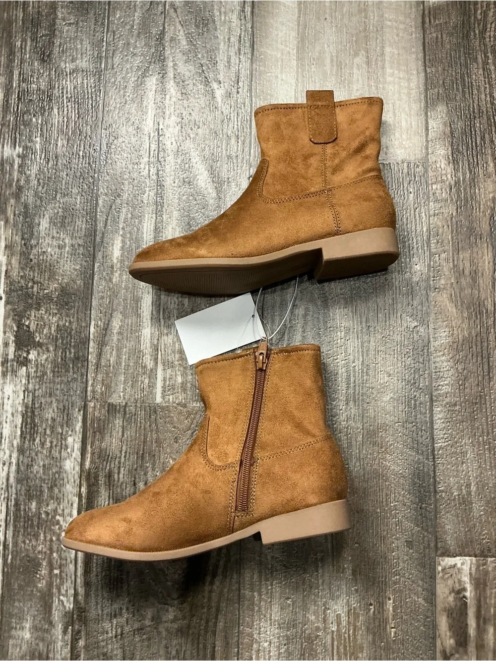 Kid’s H&M Tan Faux Suede Ankle Booties Size 3.5